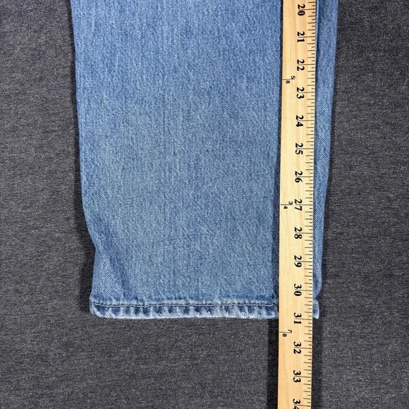 Levi's Women's Mid-Rise 94 Baggy Wide Leg Jeans Size 34 Distressed Medium Wash - Picture 8 of 9